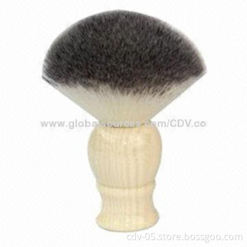 Shaving brush, made of marble handle and tricolor synthetic hair